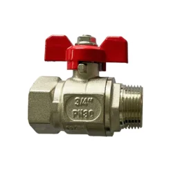 brass t handle valve male female thandle side