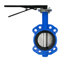 Butterfly Valve Wafer Lever Ductile Iron EPDM Disk WEEL 4" DN100 100mm Side 2