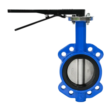 Butterfly Valve Wafer Lever Ductile Iron EPDM Disk WEEL 4" DN100 100mm Side 2