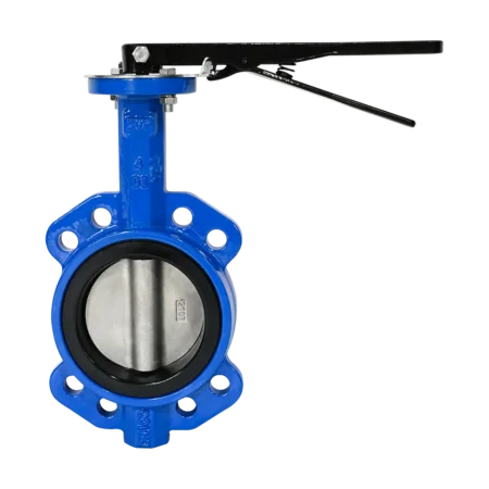 Butterfly Valve Wafer Lever Ductile Iron EPDM Disk WEEL 4" DN100 100mm Side 1