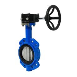 Butterfly Valve Wafer Gear Operated Ductile Iron EPDM Disk WEEL DN100 100mm 4" Side 3