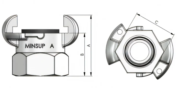 type a minsup claw coupling female bsp diagram size