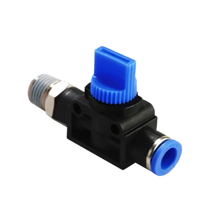 push-in fitting male bsp tube nylon shut off valve hand tap air only