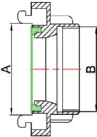 Aluminium Storz Fitting x Female BSP Adaptor - Drawing