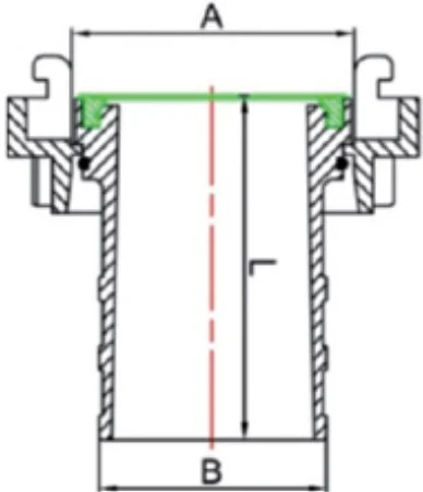 Aluminium Storz Fitting x Hose Barb Adaptor - Drawing