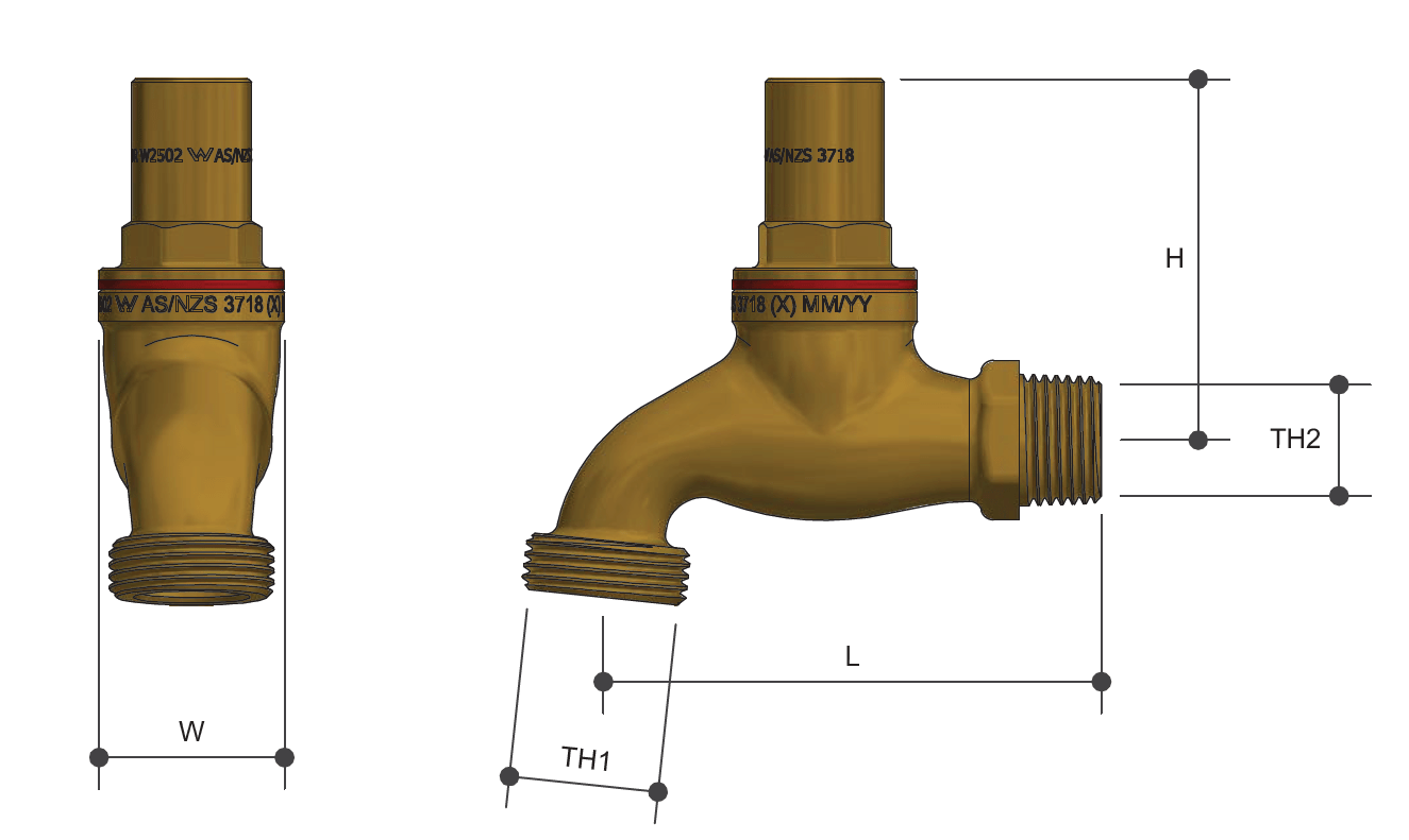 Brass Anti-vandal Key - Drawing