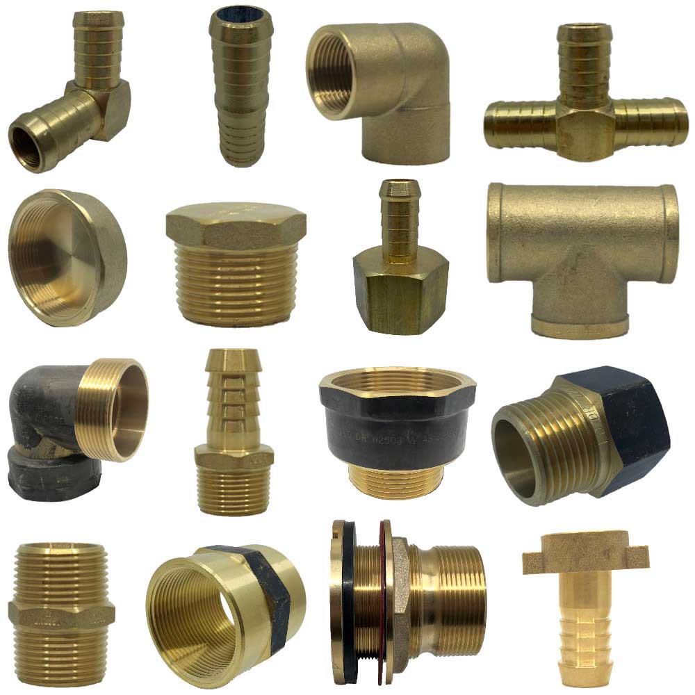 Brass BSP Threaded and Barbed Pipe Fittings