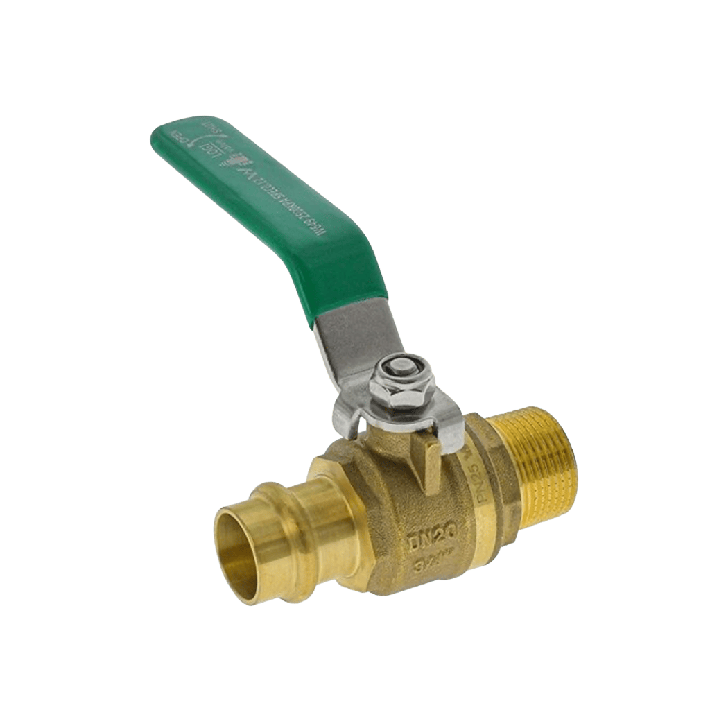Brass Lever Ball Valve Press Fit Copper x Male BSP Watermark