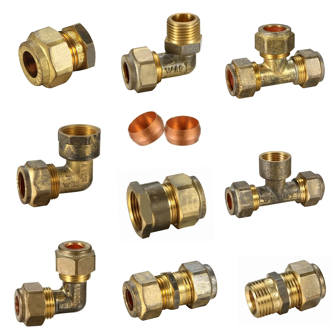 Brass Olive Compression Pipe Fittings Watermark Approved