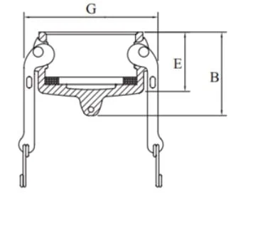 Stainless Steel Camlock Fitting Type DC Dust Cap - Drawing